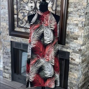 White House Black Market Tropical Chiffon Dress